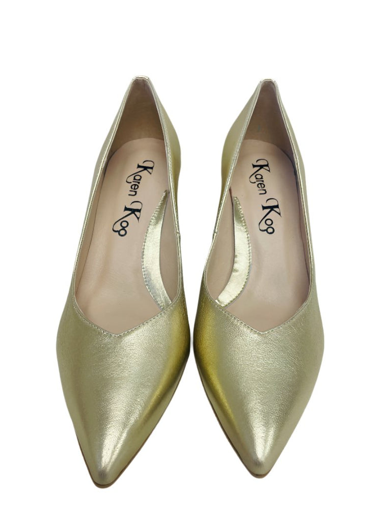 Karen Koo Gold Court Shoe - 6047GLD