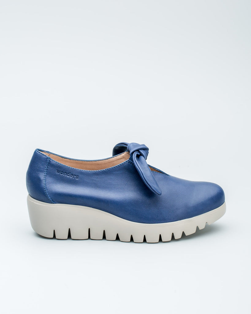 Wonders Baltic Blue Wedge Shoe|C33159NAV