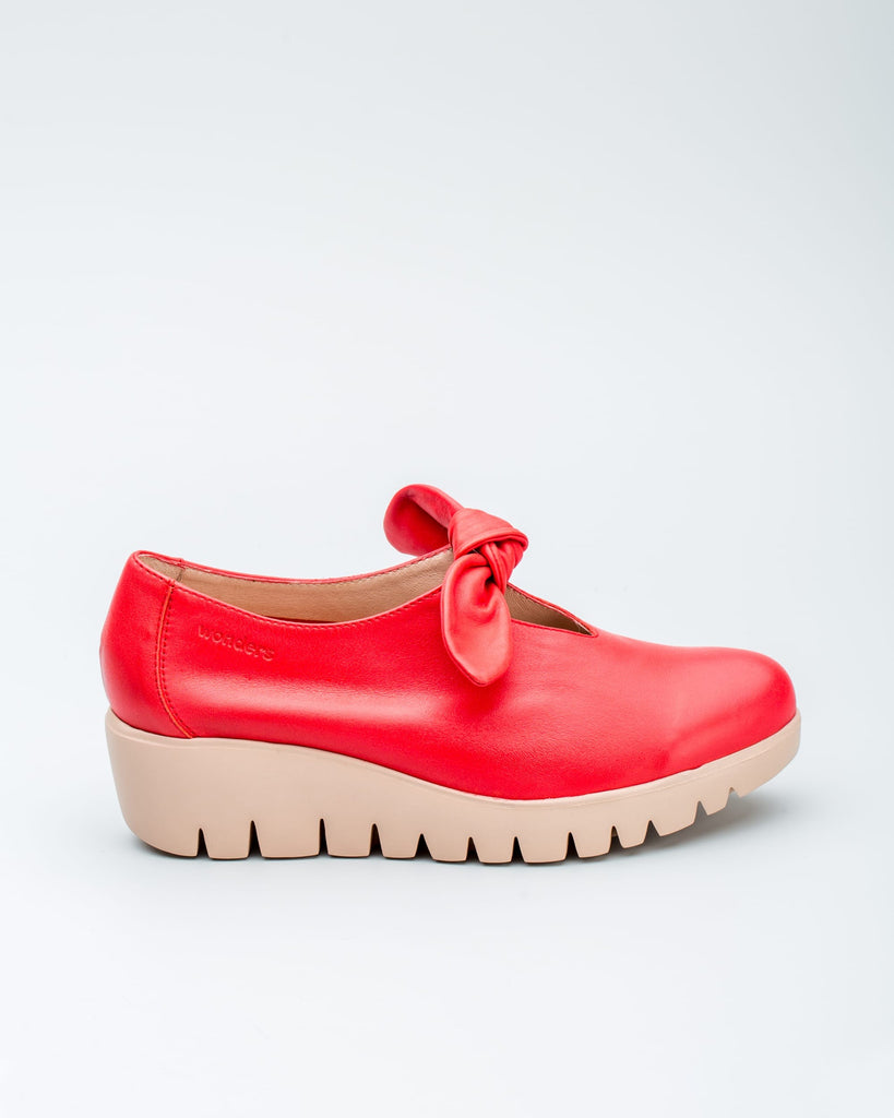 Wonders Red Wedge Shoe|C33159RED- Slip On