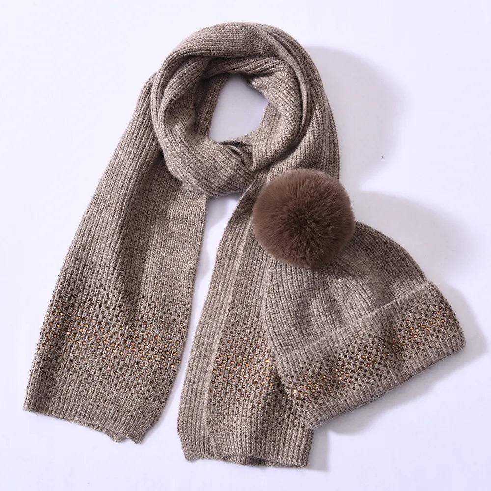 Karen Koo Matching Scarf & Hat Set