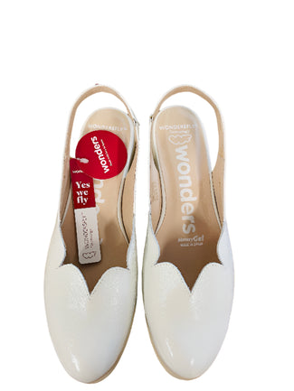 Wonders White Patent Sling Back|C33260WH