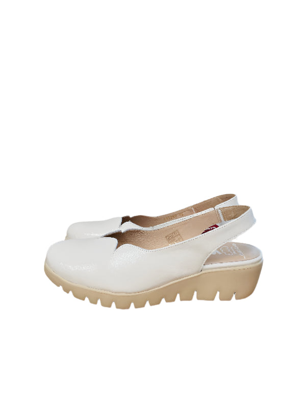 Wonders White Patent Sling Back|C33260WH