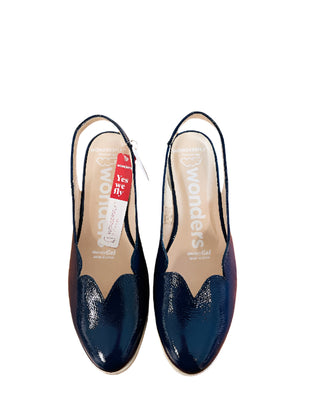 Wonders Navy patent Sling Back|C33260NA