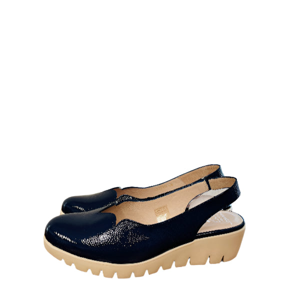 Wonders Navy patent Sling Back|C33260NA