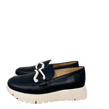 Load image into Gallery viewer, Wonders Navy Platform loafer |A2480NA- Loafer
