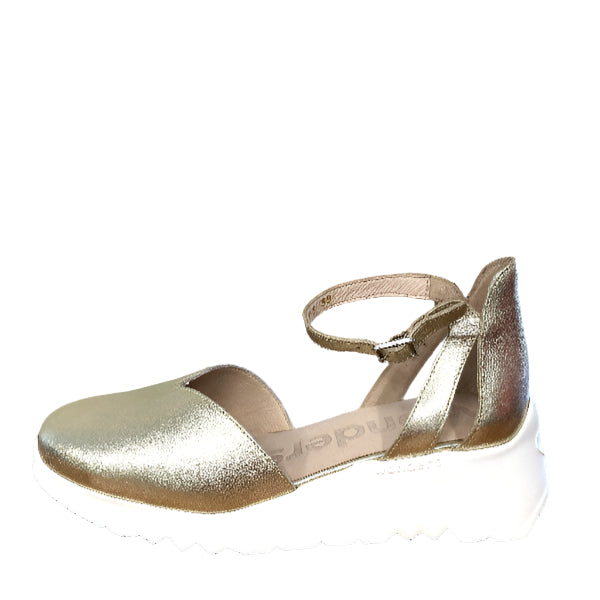 Wonders Gold Wedge Sandal |E6703GLD