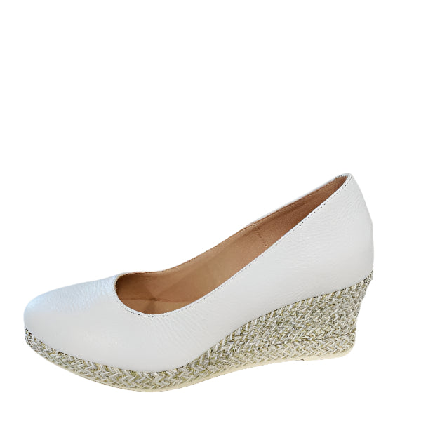 Jose Saenz White Wedge Pump |6019WHT