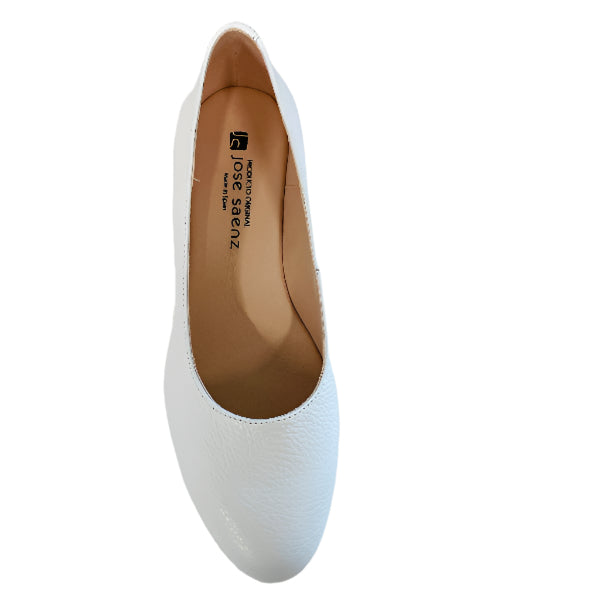 Jose Saenz White Wedge Pump |6019WHT