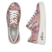 Load image into Gallery viewer, Rieker Wedge Floral Trainer|N640190
