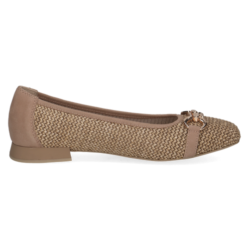 Caprice Brown Bark Wide Fit Ballerina|22503311BR