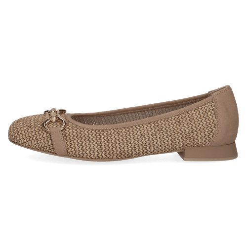 Caprice Brown Bark Wide Fit Ballerina|22503311BR