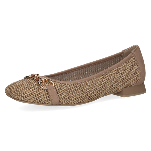 Caprice Brown Bark Wide Fit Ballerina|22503311BR