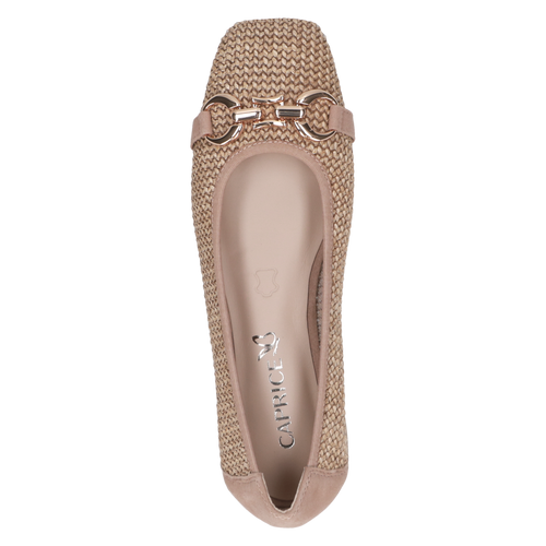 Caprice Brown Bark Wide Fit Ballerina|22503311BR